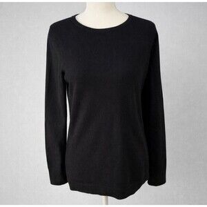 Talbots Pure Cashmere Women's Soft  Smooth Luxury Black Knit Sweater Size Small